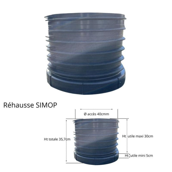 Réhausse recoupable à visser SIMOP D400